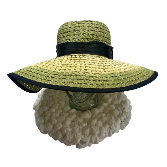 Plasma Beamz Green Tie-Dye Straw Wide Brim Sun Hat main image 3